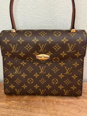 Louis Vuitton Monogram Canvas Brown and Gold Top-Handle Satchel